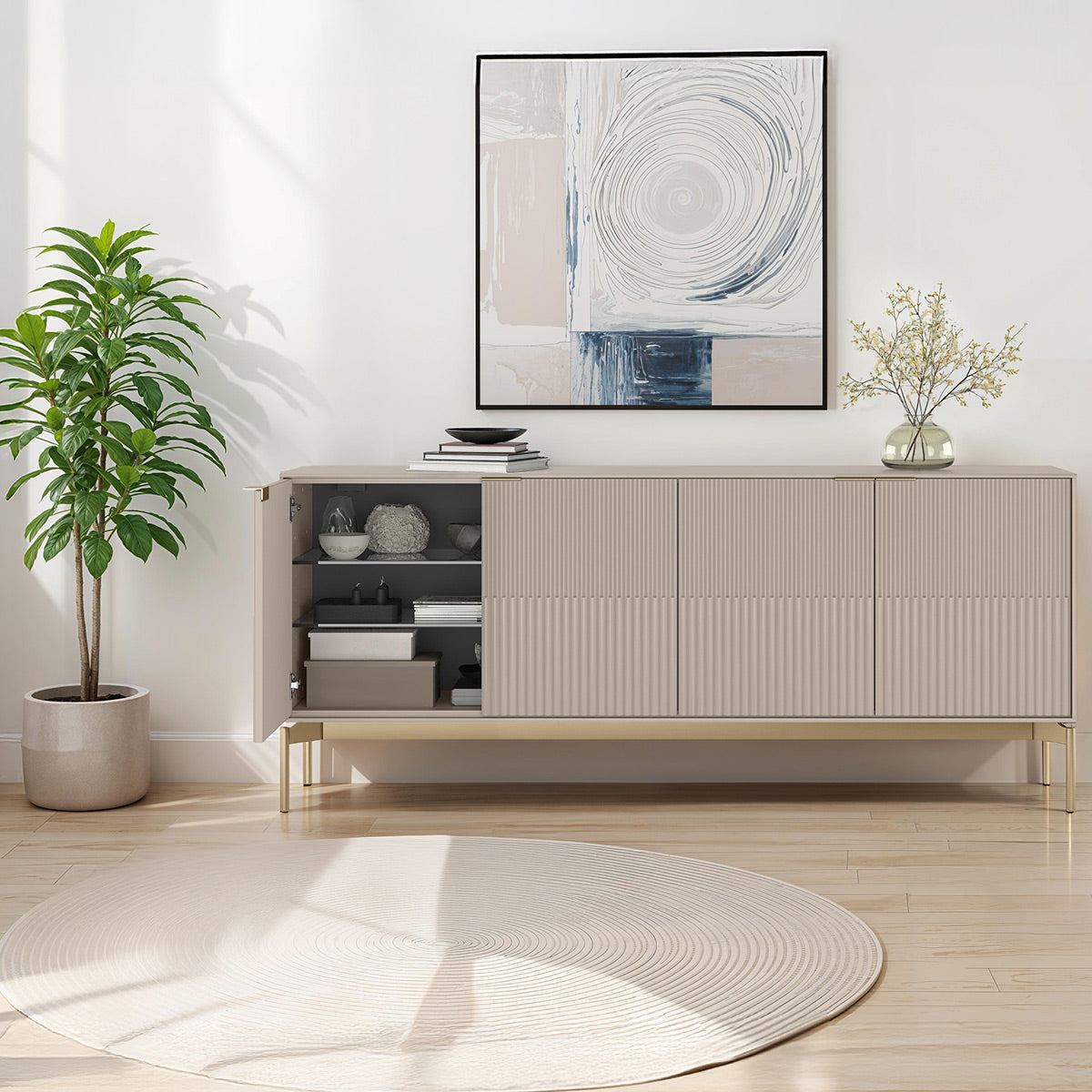 BDI Zig 7649 Storage Credenza (Dune, Brushed Brass)
