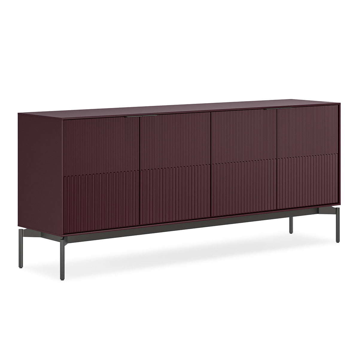 BDI Zig 7649 Storage Credenza (Merlot Finish, Brushed Carbon)