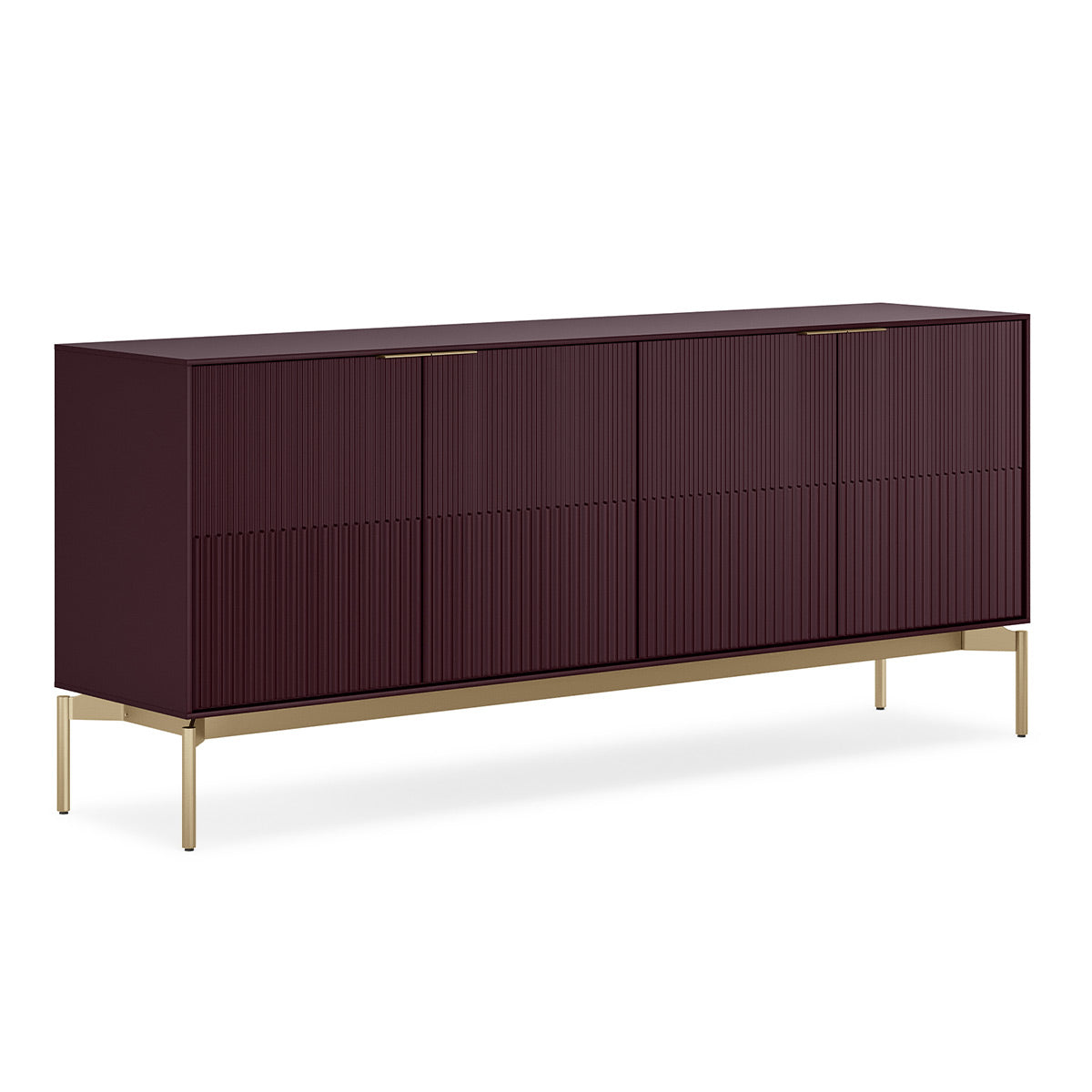 BDI Zig 7649 Storage Credenza (Merlot, Brushed Brass)