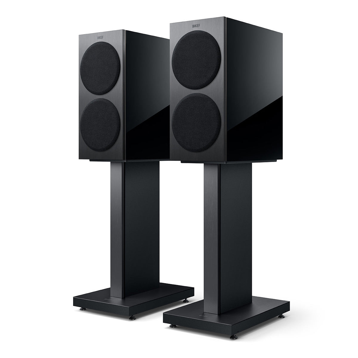 KEF Reference 1 Meta Bookshelf Speaker - Pair (High-Gloss Black/Grey)