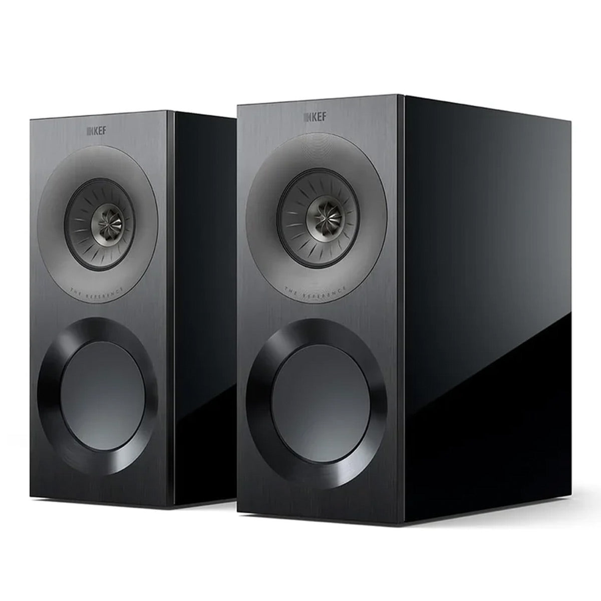 KEF Reference 1 Meta Bookshelf Speaker - Pair (High-Gloss Black/Grey)