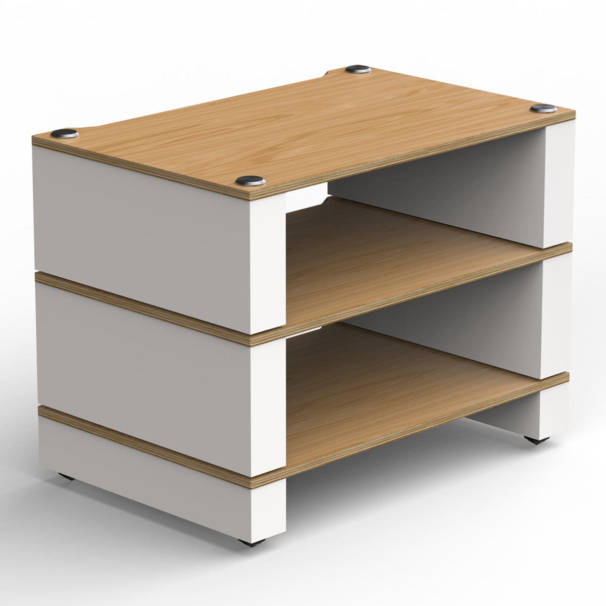 BLOK Stax 2G 3 Shelf Collection Modular Hi-Fi Stand (Natural Ash/Satin White)
