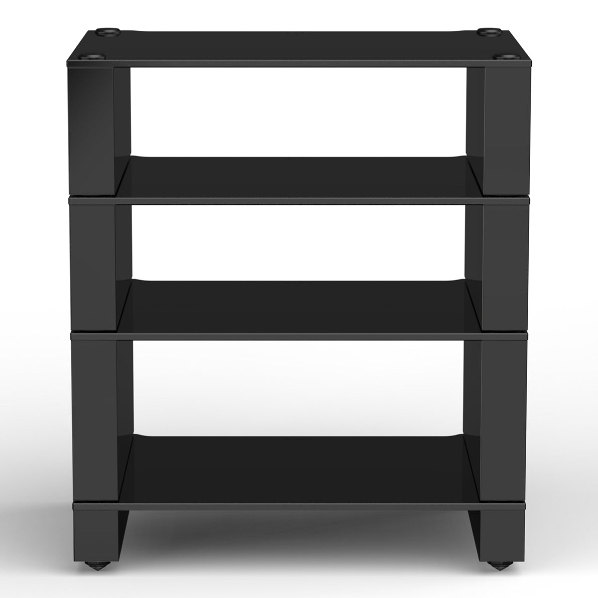 BLOK Stax 2G 4 Shelf Collection Modular Hi-Fi Stand (Black Glass/High Gloss Black)