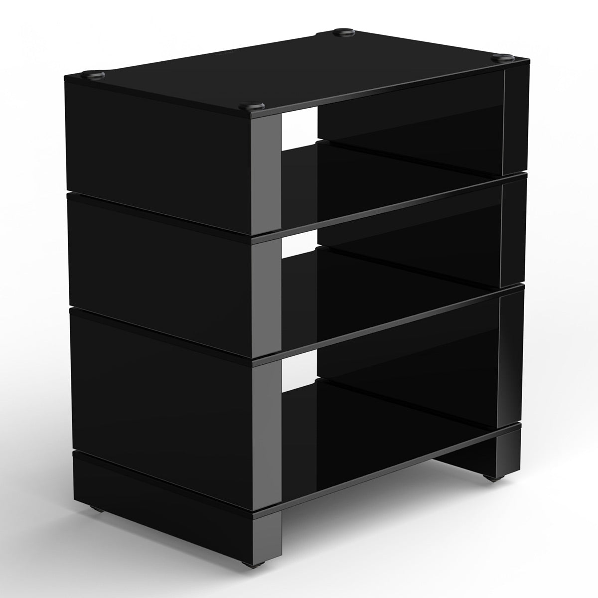 BLOK Stax 2G 4 Shelf Collection Modular Hi-Fi Stand (Black Glass/High Gloss Black)