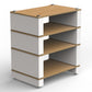 BLOK Stax 2G 4 Shelf Collection Modular Hi-Fi Stand (Natural Ash/Satin White)