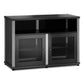 Salamander Designs Synergy 329 Twin AV Cabinet (Black Oak with Black Glass & Aluminum Posts)