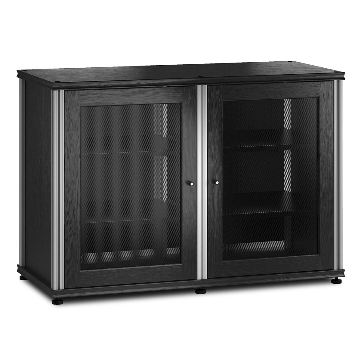 Salamander Designs Synergy 323 Twin AV Cabinet (Black Oak with Aluminum Posts)