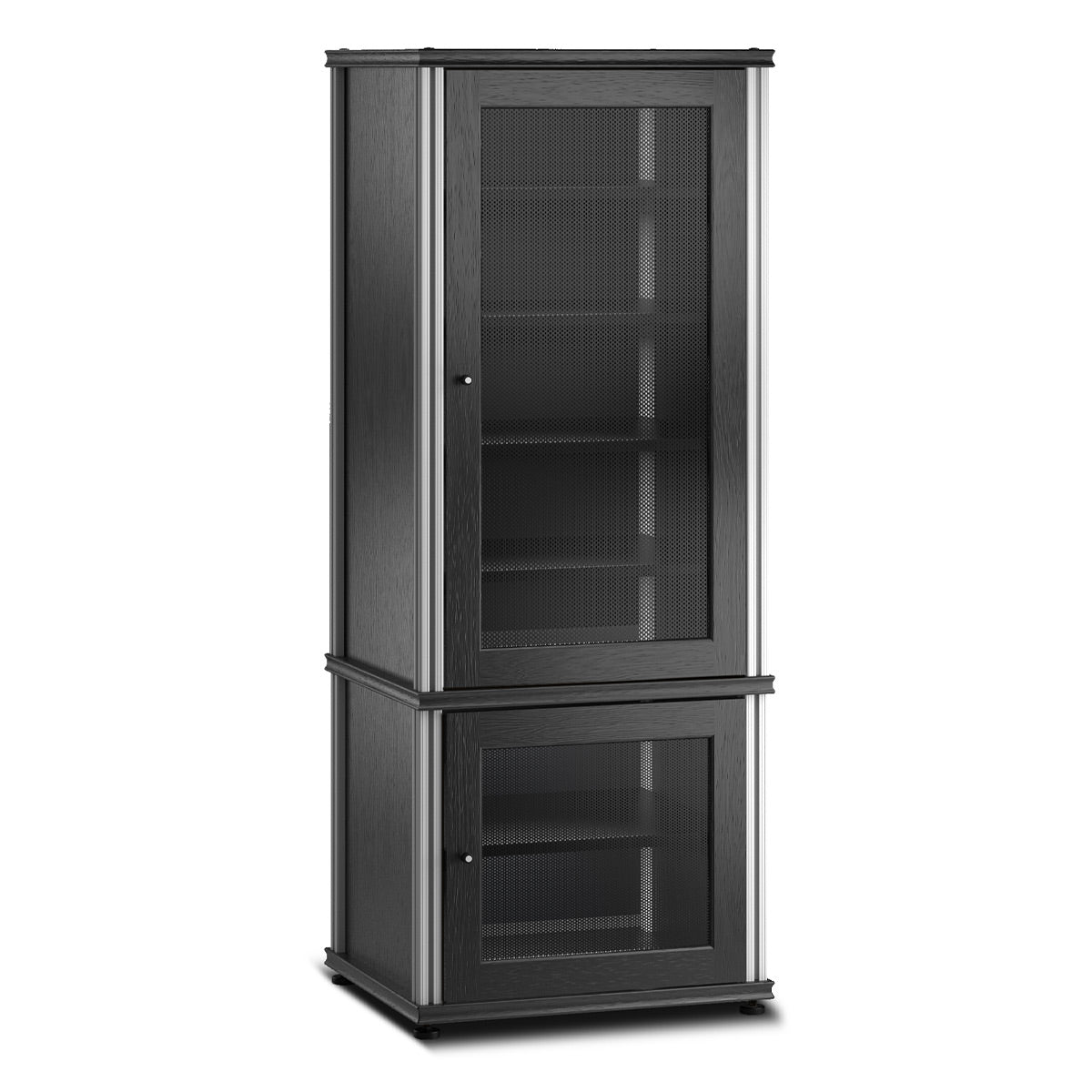 Salamander Designs Synergy 603 Single AV Cabinet (Black Oak with Aluminum Posts)