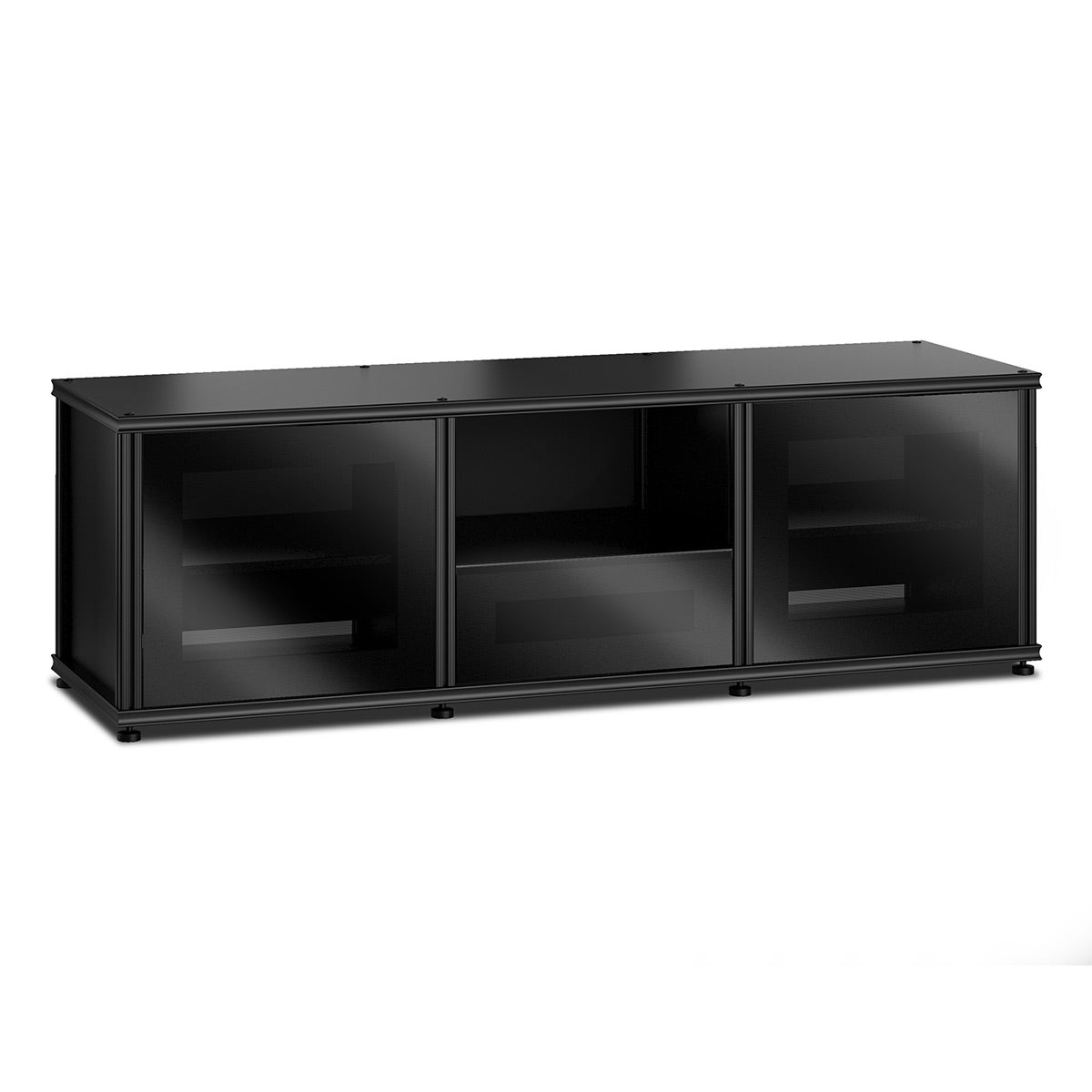 Salamander Designs Synergy 236 Triple AV Cabinet (Black Oak with Black Glass & Black Posts)