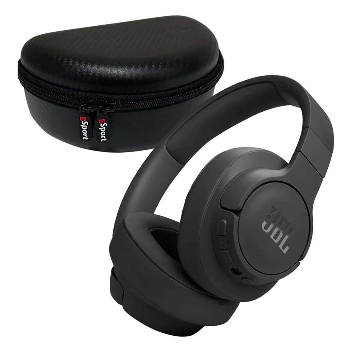 JBL Tune 770NC Wireless Over Ear Noise Cancelling Headphone with gSport Carbon Fiber Case (Black)