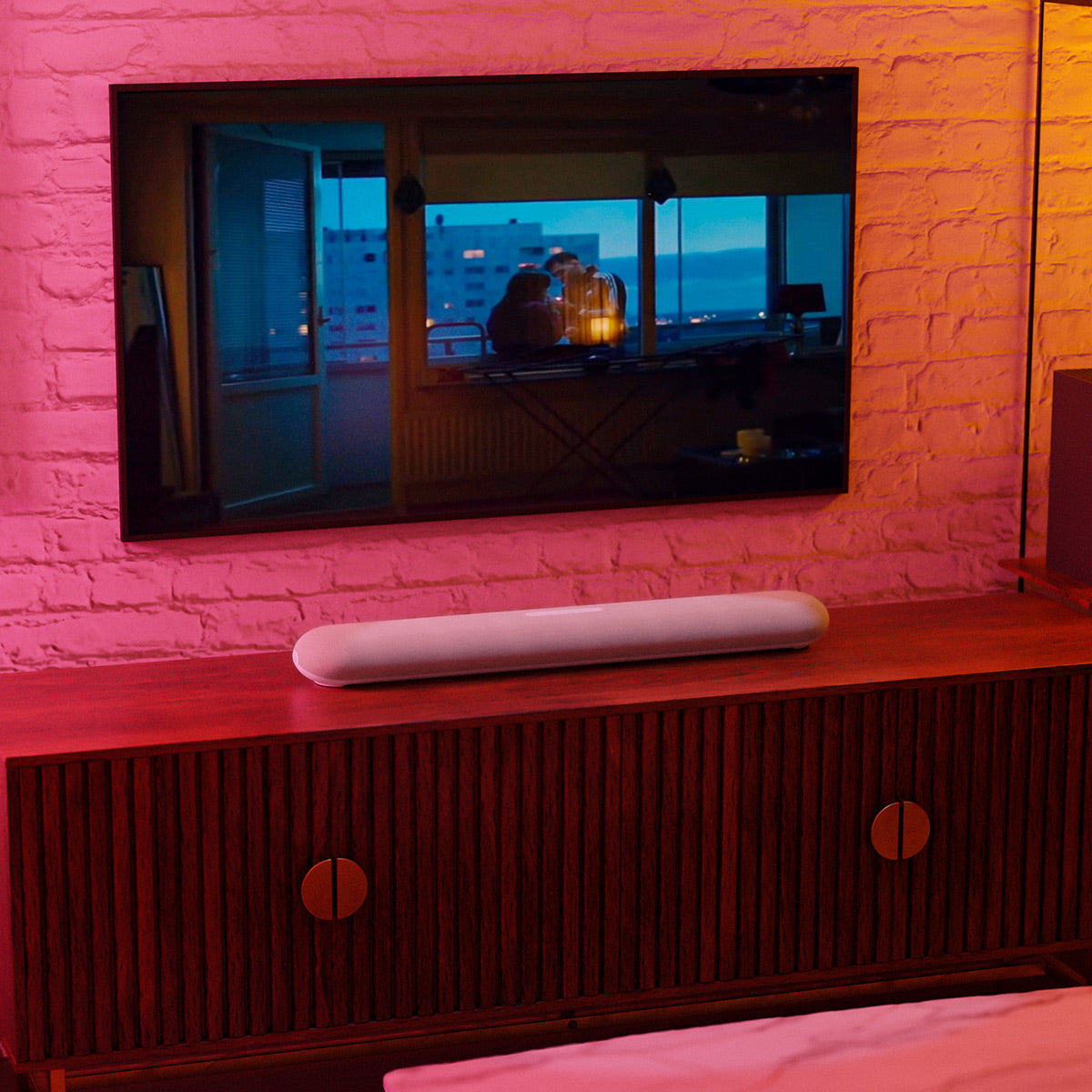 Bluesound PULSE CINEMA MINI Multi-Room Streaming Soundbar (Tan)