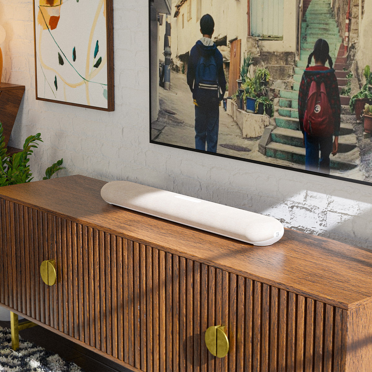 Bluesound PULSE CINEMA MINI Multi-Room Streaming Soundbar (Tan)