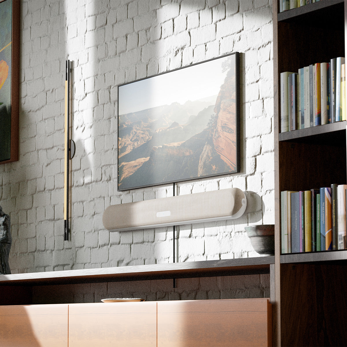 Bluesound PULSE CINEMA MINI Multi-Room Streaming Soundbar (Tan)