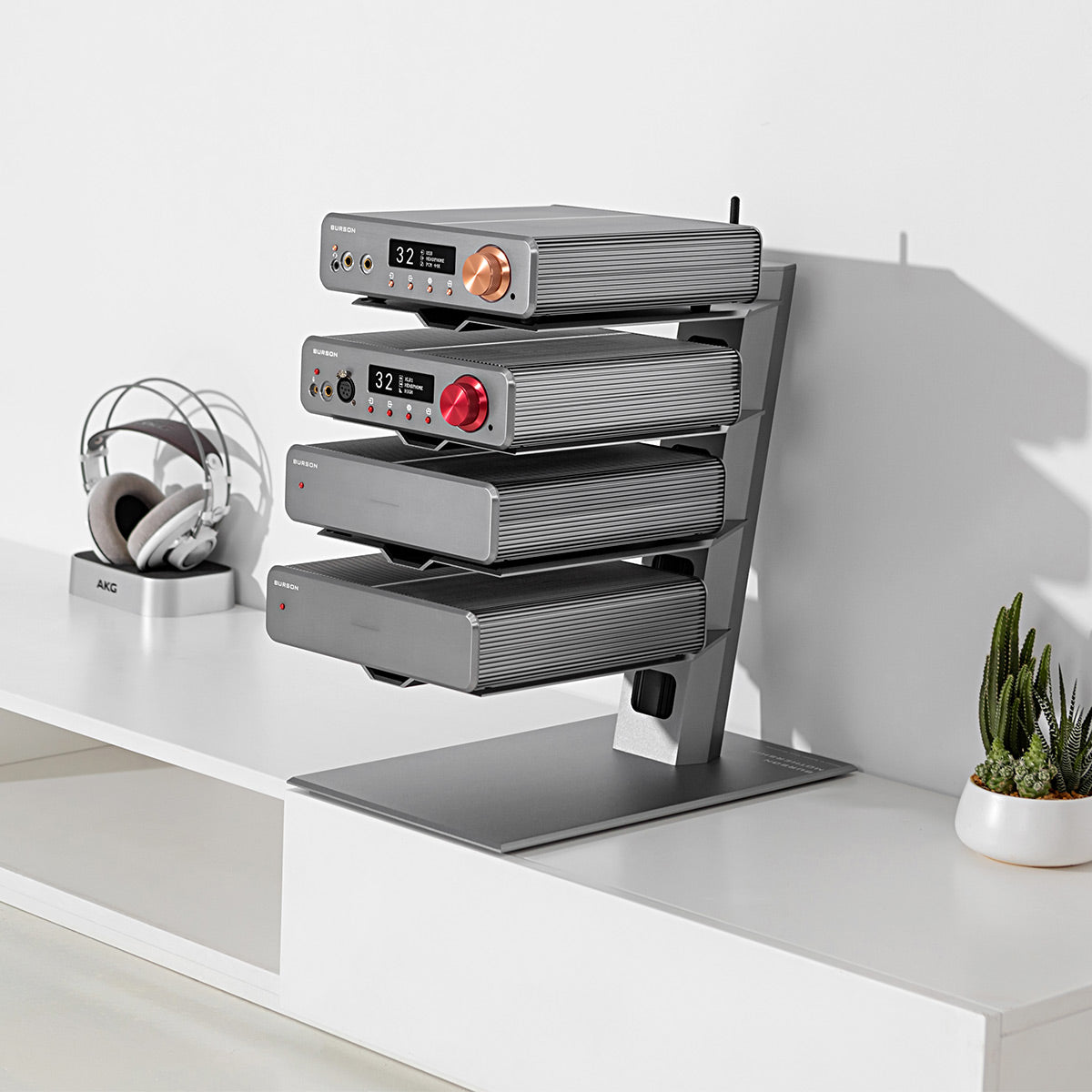 Burson Audio Mothership Equipment Stand - 4 Levels (Silver)