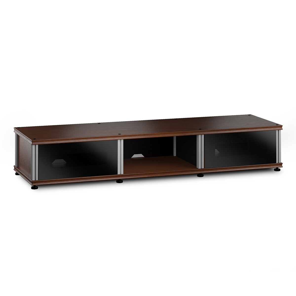 Salamander Designs Synergy 131 Triple AV Cabinet (American Cherry with Black Glass Doors & Aluminum Posts)