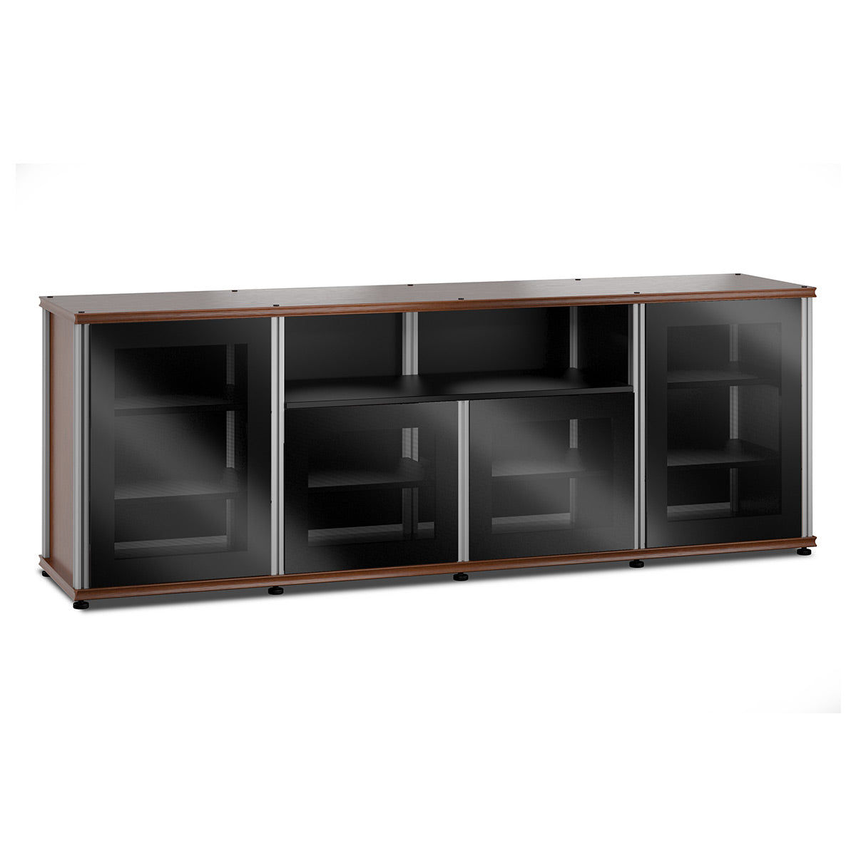 Salamander Designs Synergy 345 Quad AV Cabinet (American Cherry with Black Glass & Aluminum Posts)