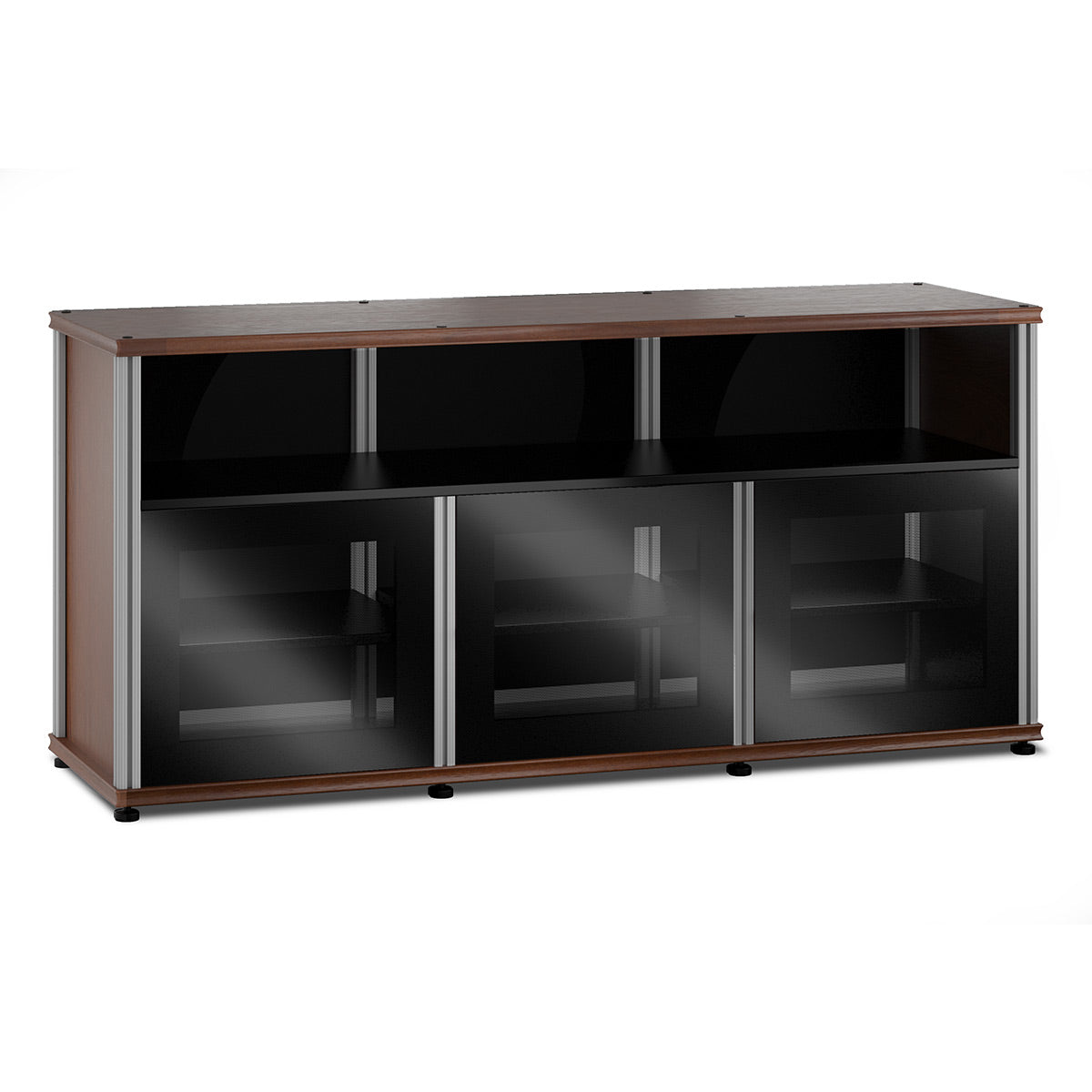 Salamander Designs Synergy 339 Triple AV Cabinet (American Cherry with Black Glass & Aluminum Posts)
