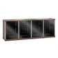 Salamander Designs Synergy 347 Quad AV Cabinet (American Cherry with Black Glass Doors & Aluminum Posts)
