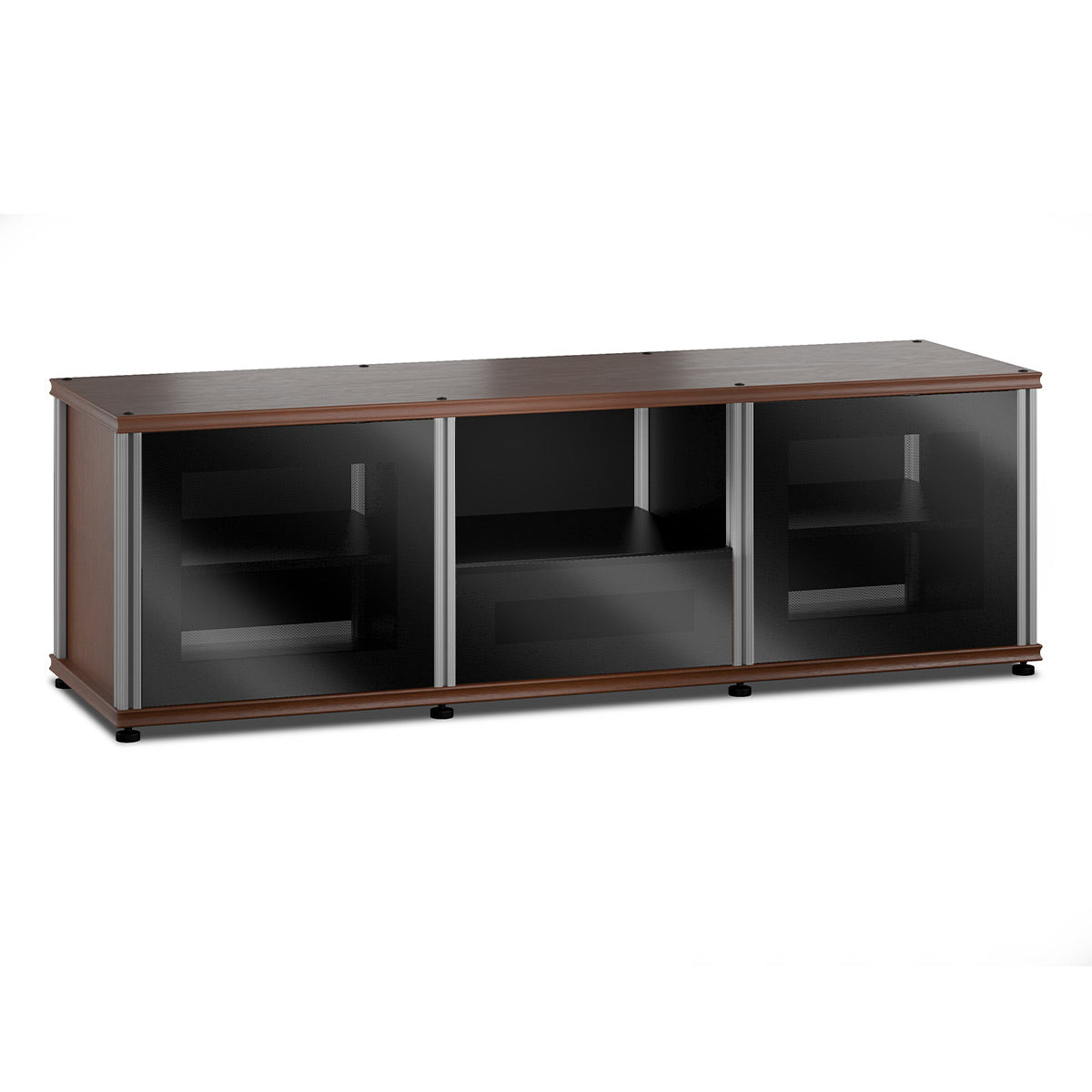 Salamander Designs Synergy 236 Triple AV Cabinet (American Cherry with Black Glass & Aluminum Posts)