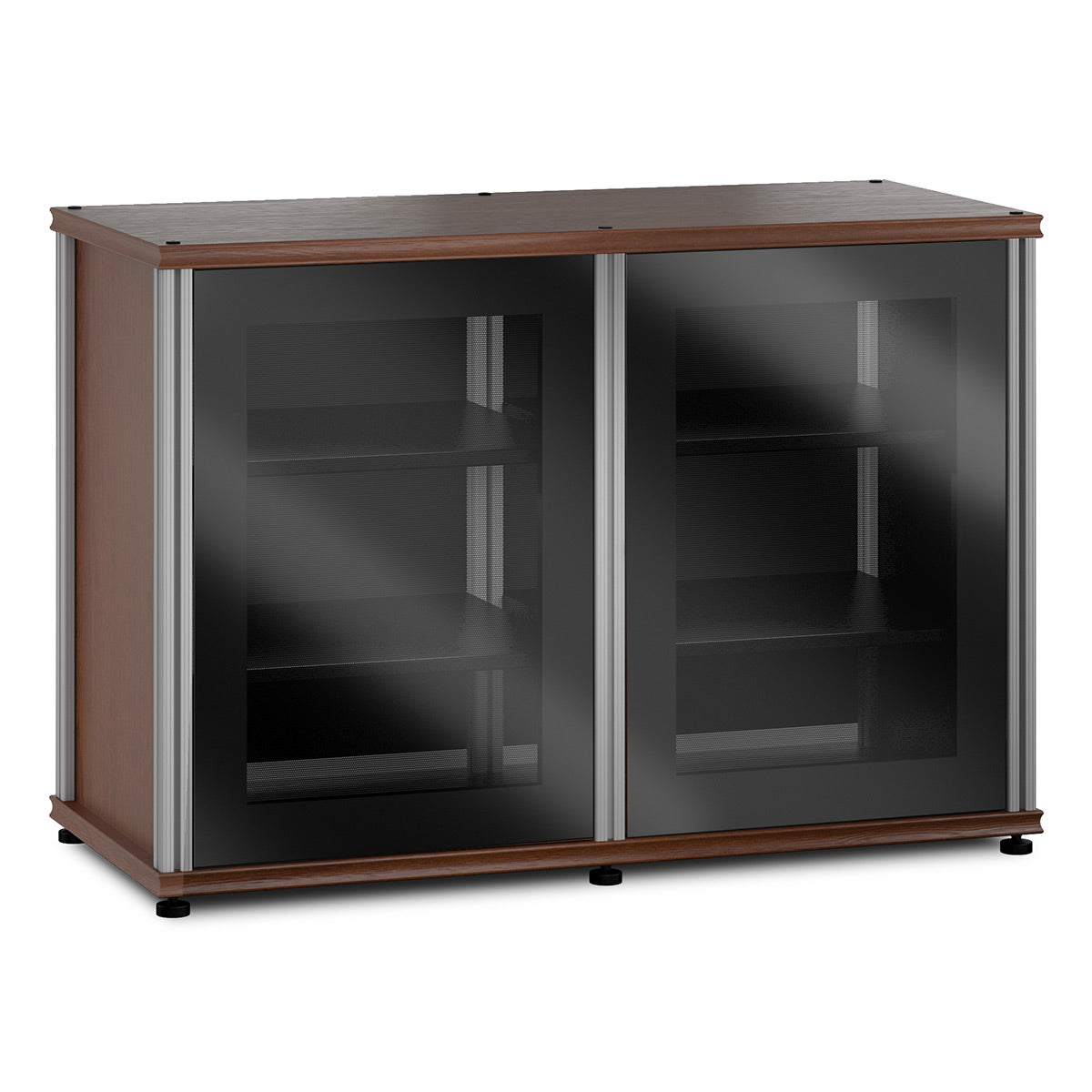 Salamander Designs Synergy 323 Twin AV Cabinet (American Cherry with Black Glass & Aluminum Posts)