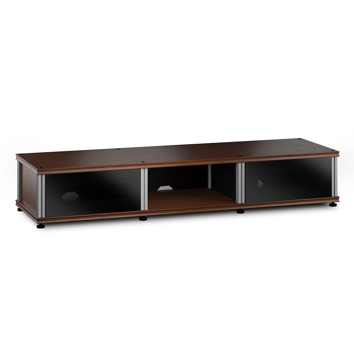 Salamander Designs Synergy 134 Triple AV Cabinet (American Cherry with Black Glass Doors & Aluminum Posts)