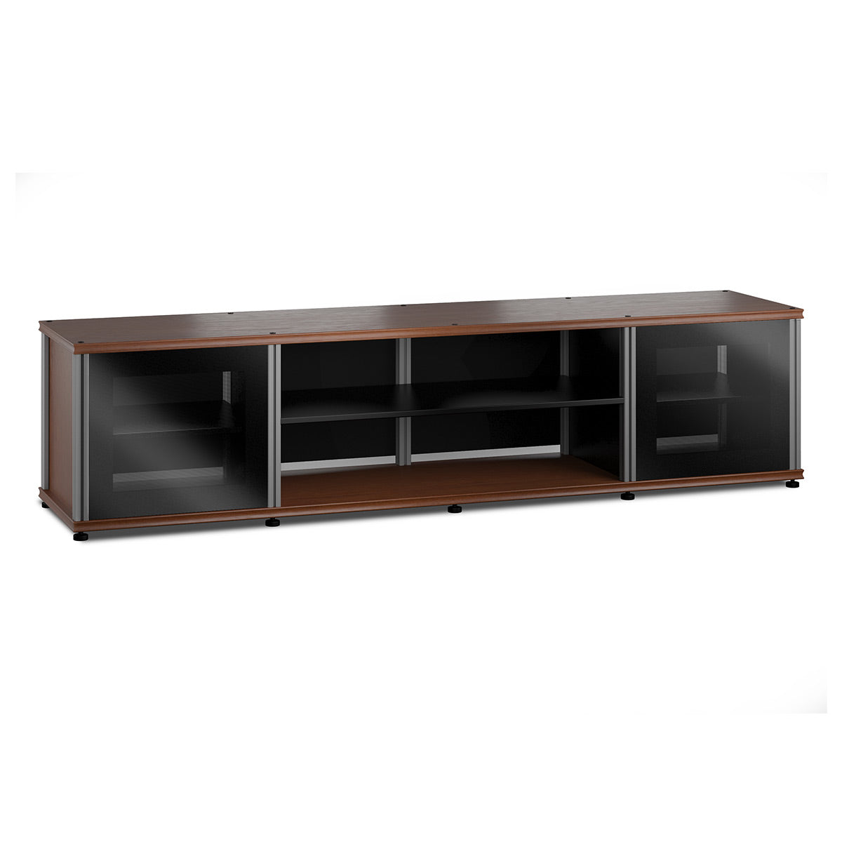 Salamander Designs Synergy 248 Quad AV Cabinet (American Cherry with Black Glass Doors & Aluminum Posts)
