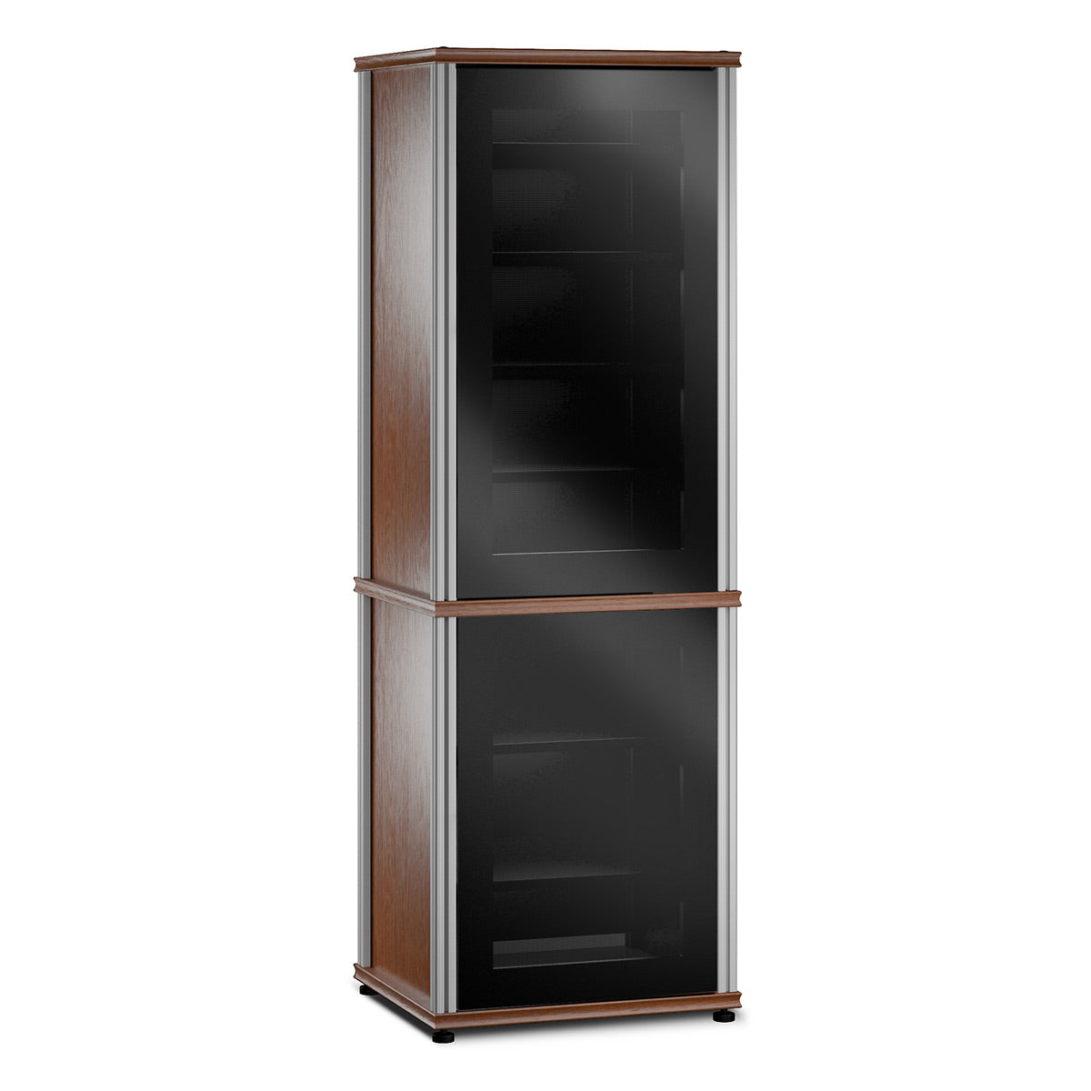 Salamander Designs Synergy 703 AV Cabinet (American Cherry with Black Glass Doors & Aluminum Posts)