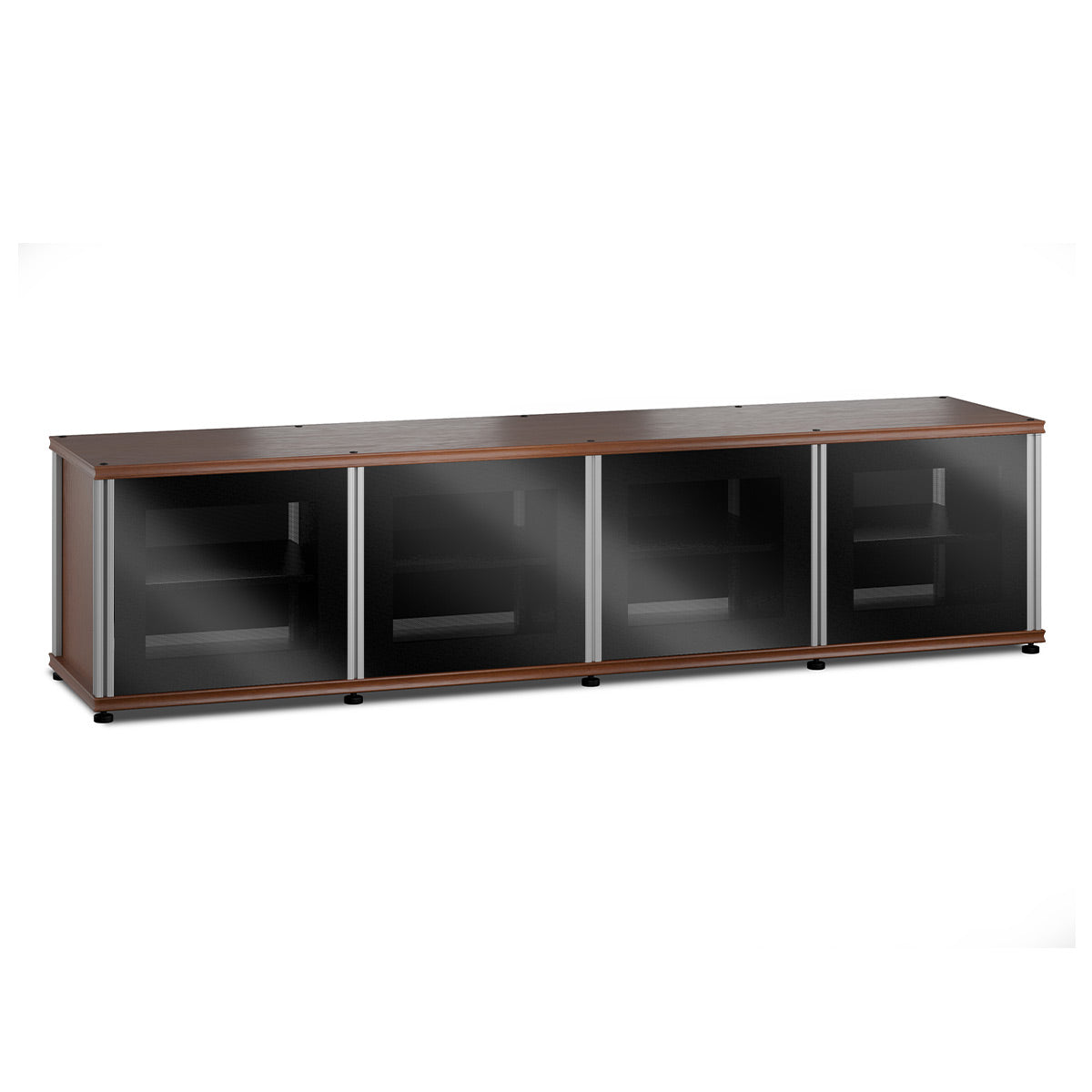 Salamander Designs Synergy 247 Quad AV Cabinet (Cherry with Black Glass Doors & Aluminum Posts)