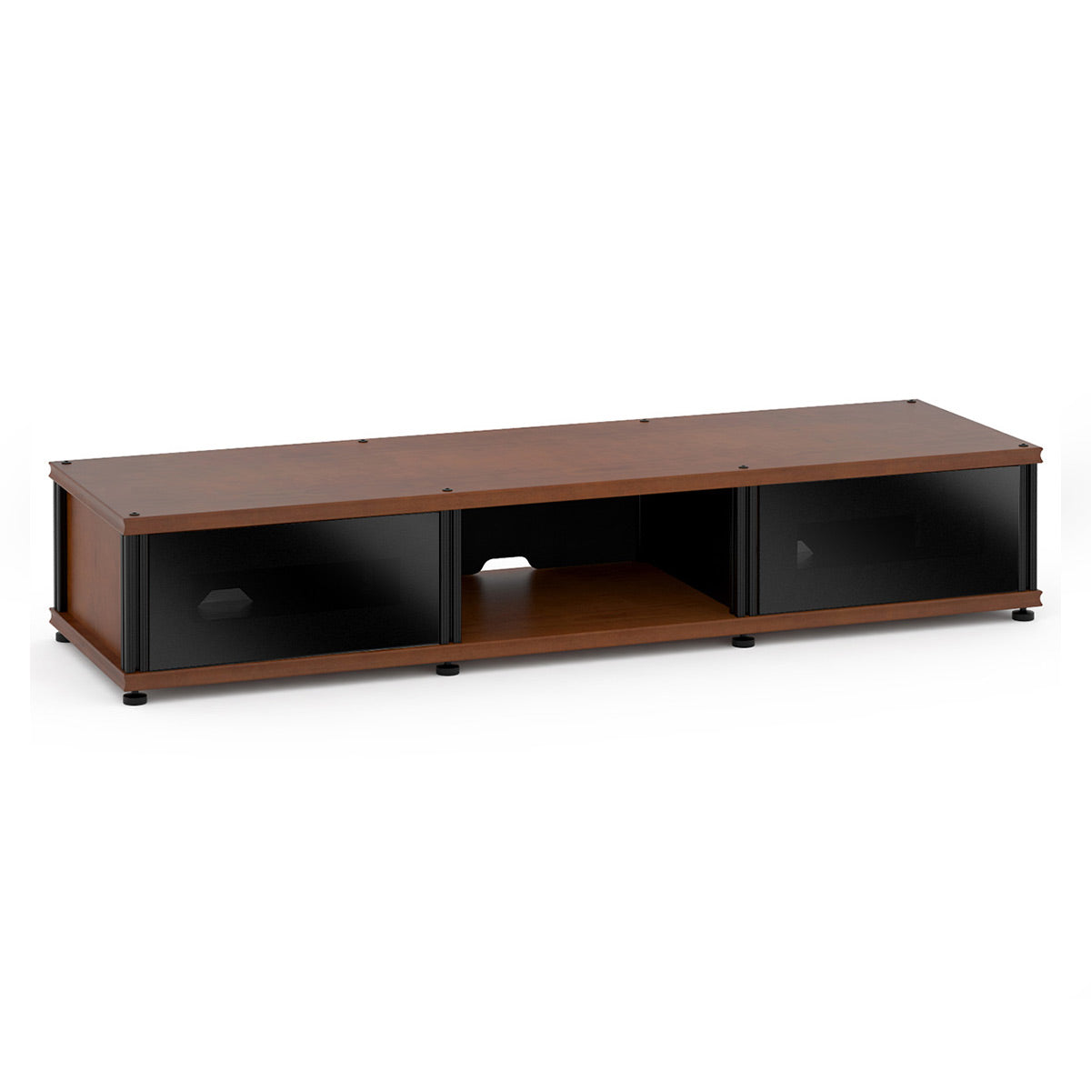 Salamander Designs Synergy 131 Triple AV Cabinet (American Cherry with Black Glass Doors & Black Posts)