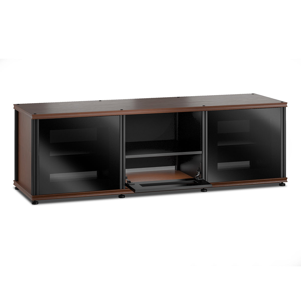 Salamander Designs Synergy 233 Triple AV Cabinet (American Cherry with Black Glass & Black Posts)