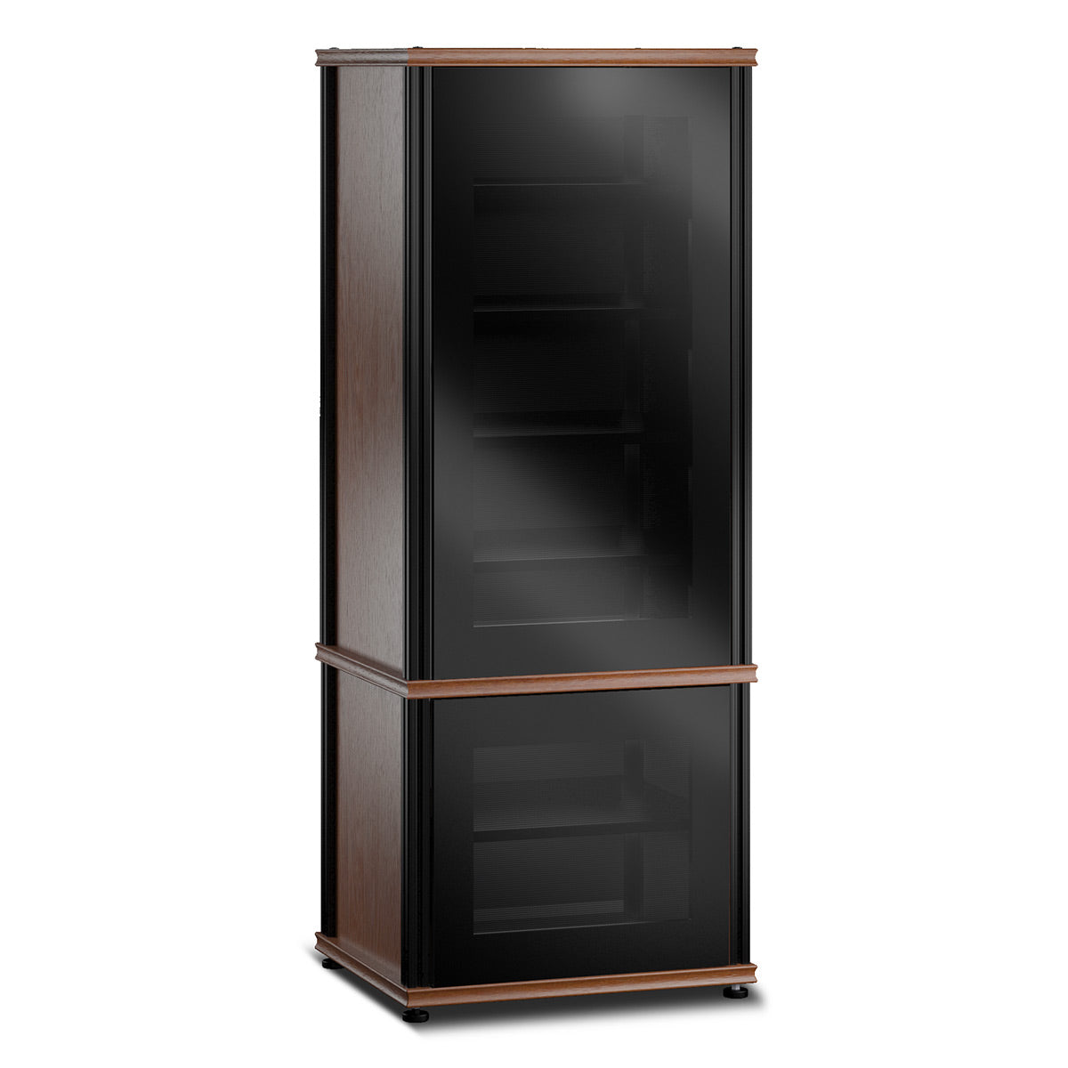 Salamander Designs Synergy 603 Single AV Cabinet (American Cherry with Black Glass Doors & Black Posts)
