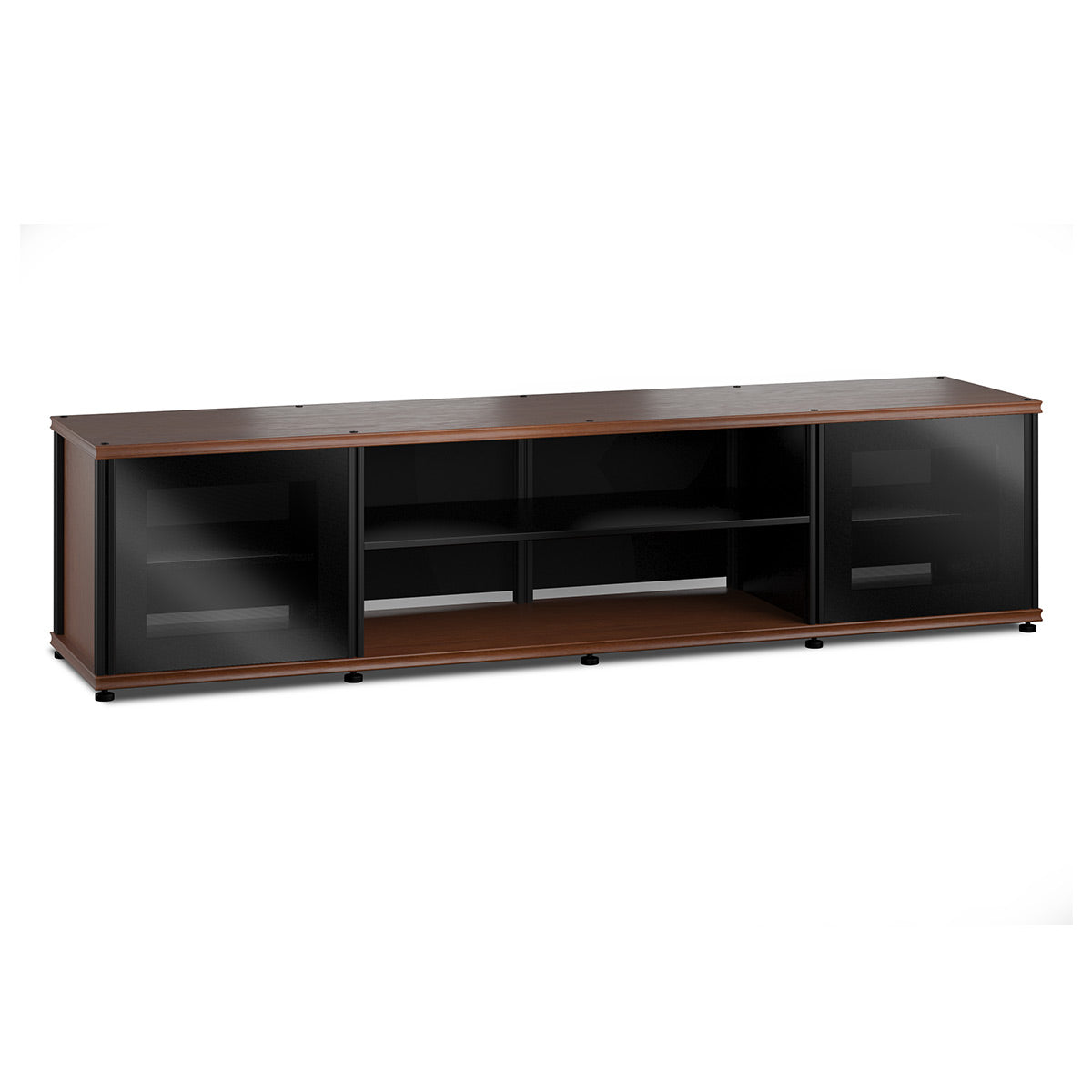 Salamander Designs Synergy 248 Quad AV Cabinet (American Cherry with Black Glass Doors & Black Posts)