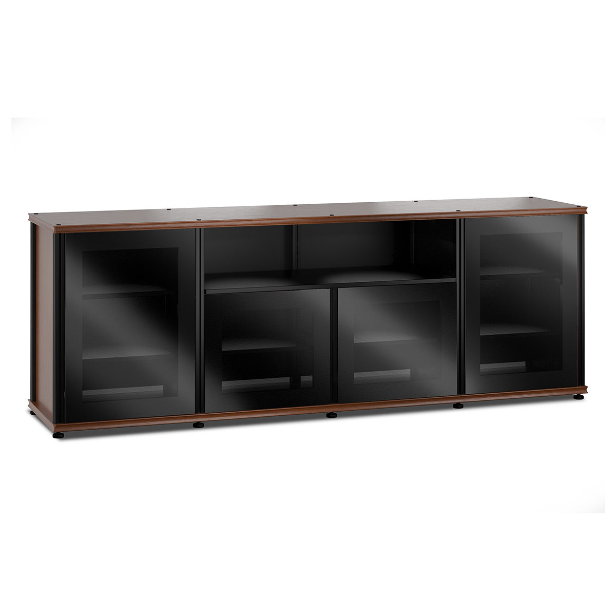 Salamander Designs Synergy 345 Quad AV Cabinet (American Cherry with Black Glass & Black Posts)