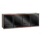 Salamander Designs Synergy 347 Quad AV Cabinet (American Cherry with Black Glass Doors & Black Posts)