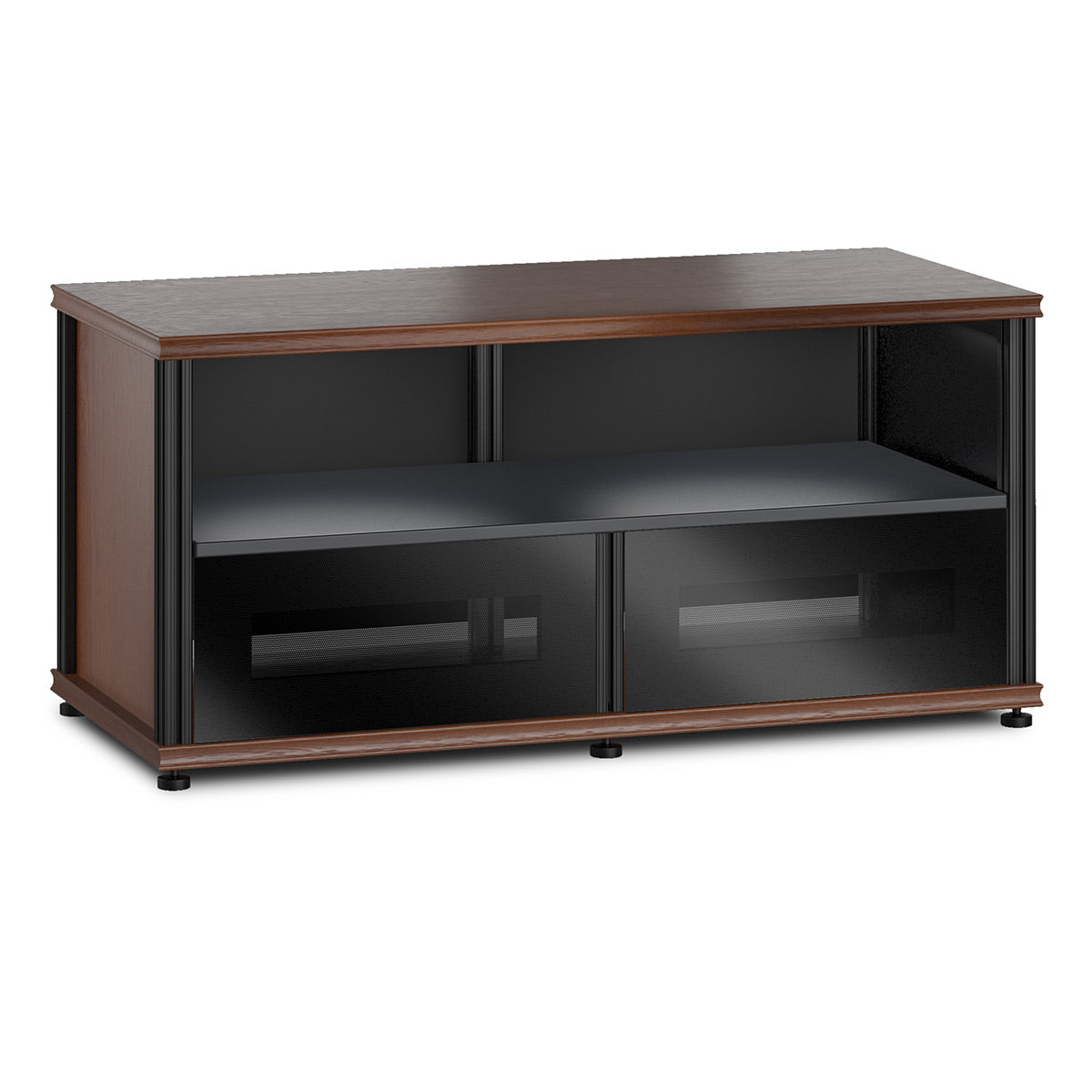 Salamander Designs Synergy 223 Twin AV Cabinet (American Cherry with Black Glass & Black Posts)