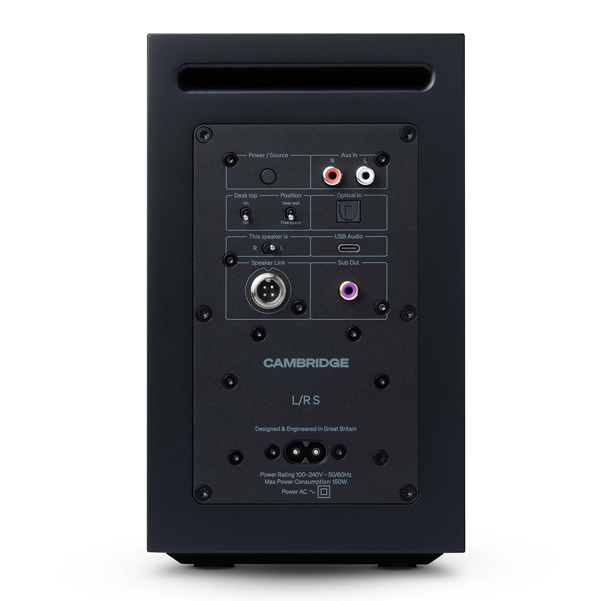 Cambridge Audio L/R S Ultra Compact Wireless Active Stereo Speakers - Pair (Black)