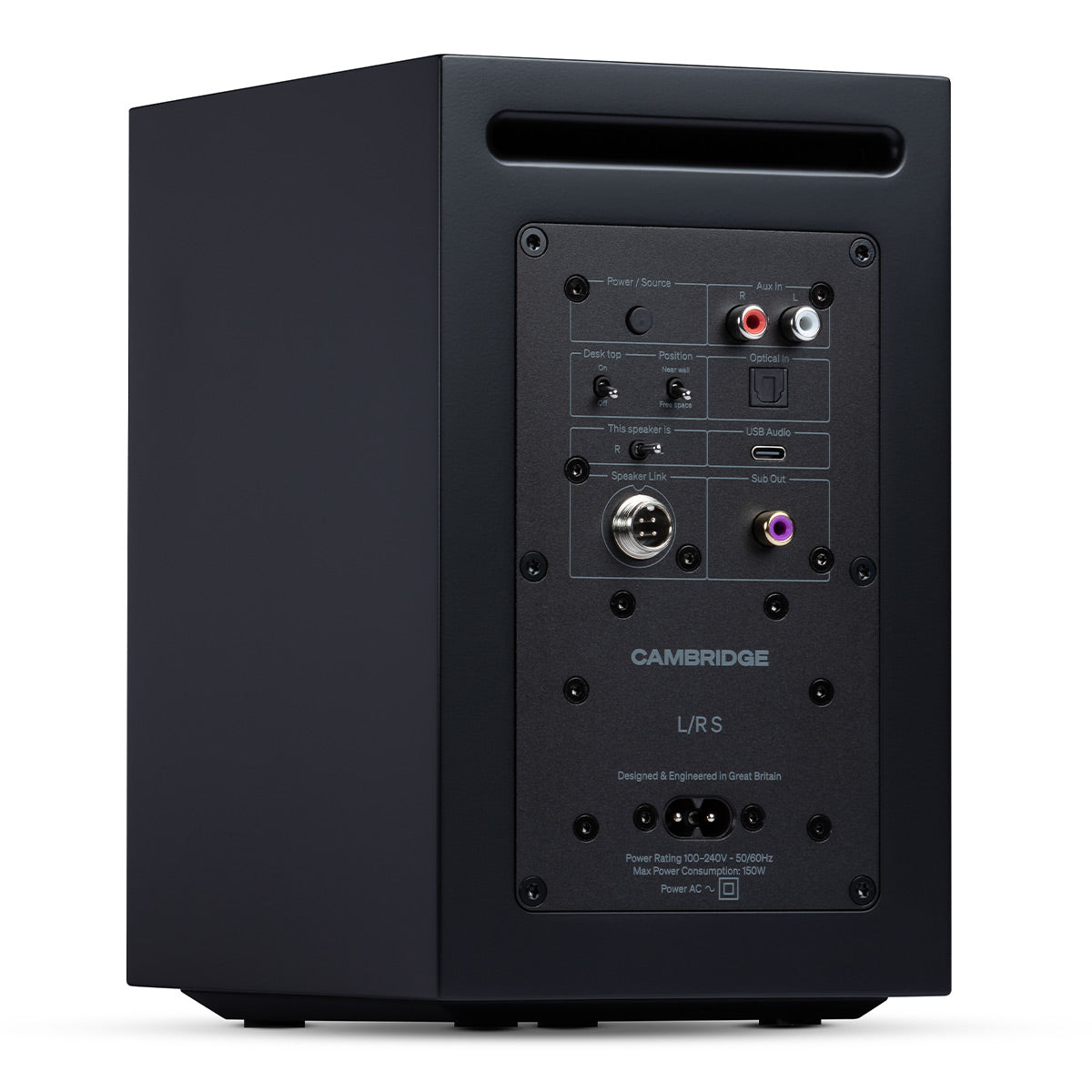 Cambridge Audio L/R S Ultra Compact Wireless Active Stereo Speakers - Pair (Black)