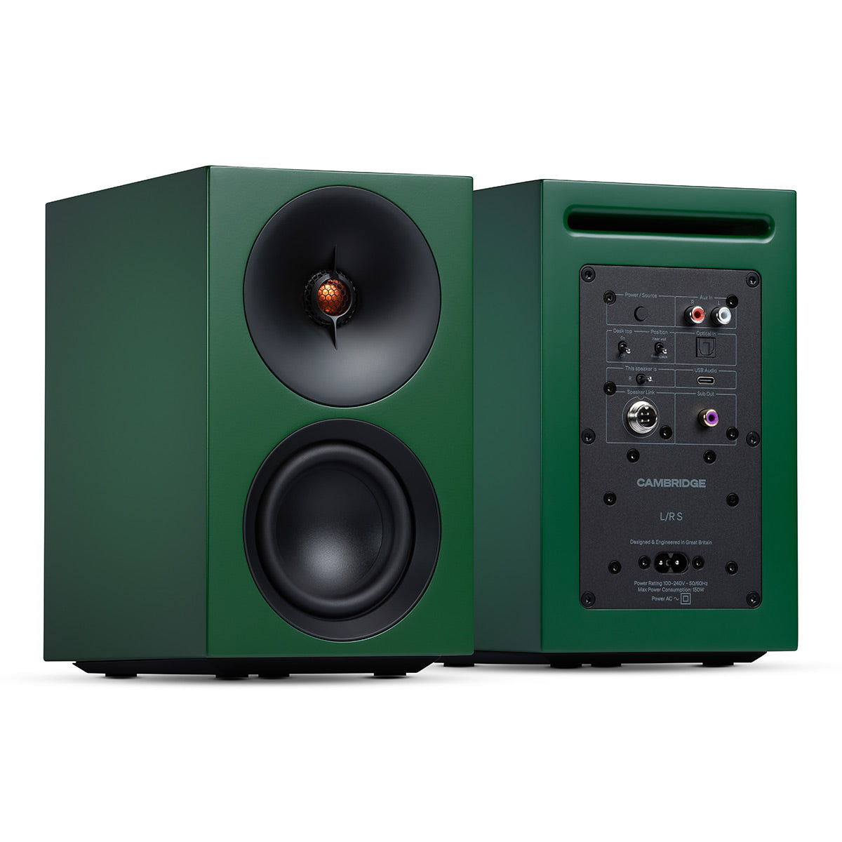 Cambridge Audio L/R S Ultra Compact Wireless Active Stereo Speakers - Pair (Green)