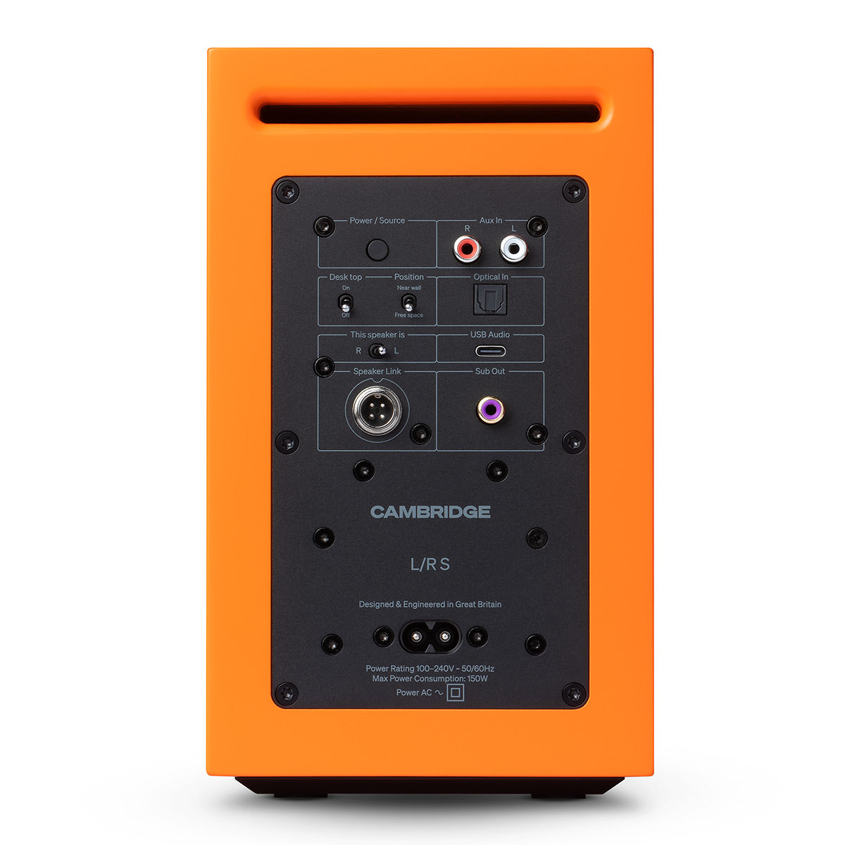 Cambridge Audio L/R S Ultra Compact Wireless Active Stereo Speakers - Pair (Orange)