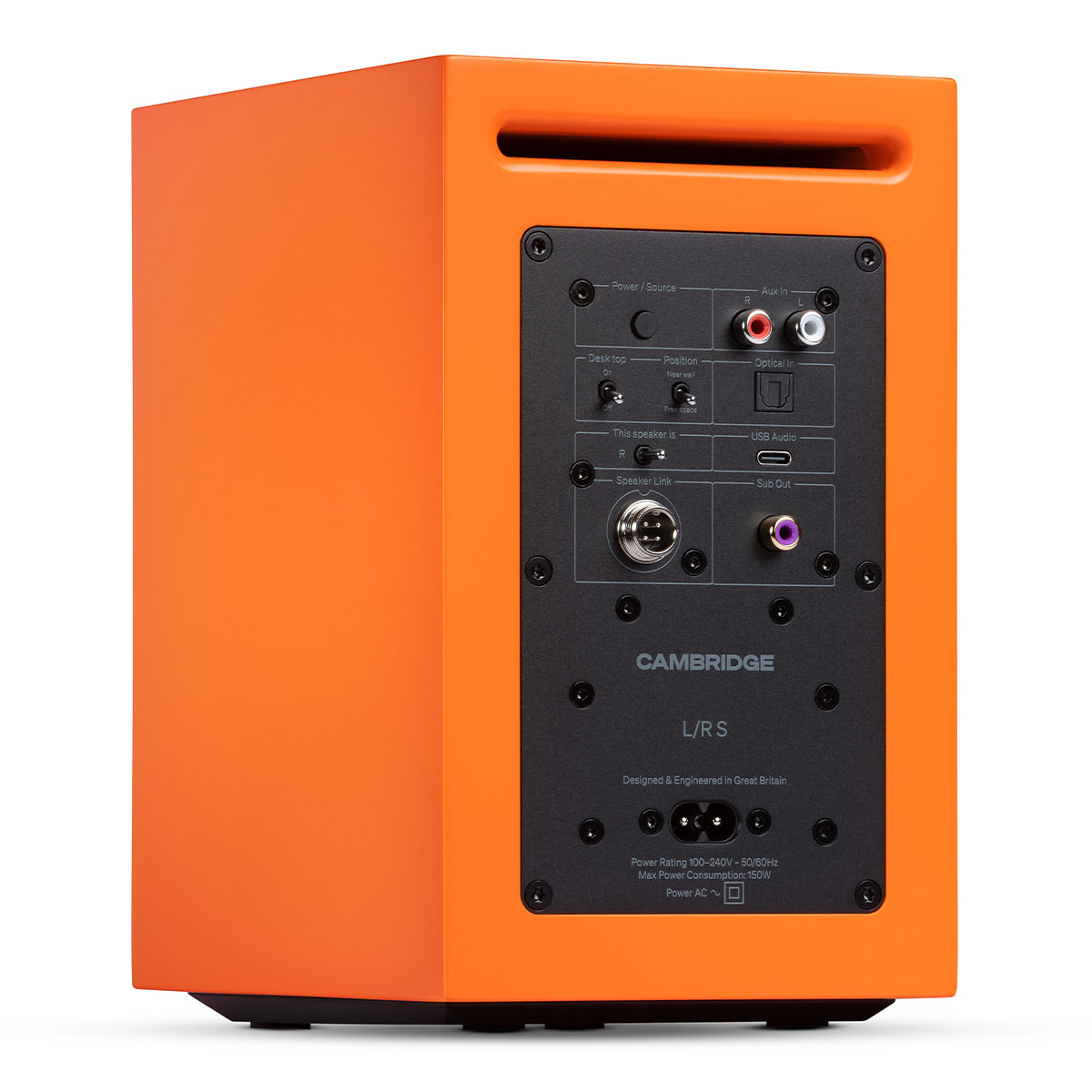 Cambridge Audio L/R S Ultra Compact Wireless Active Stereo Speakers - Pair (Orange)