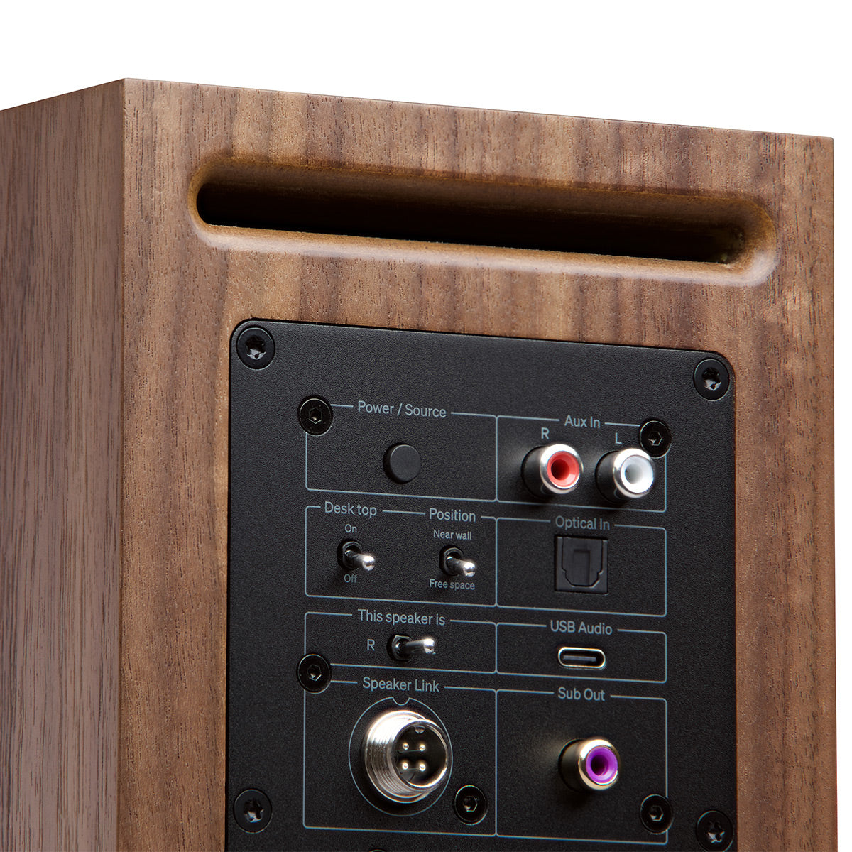 Cambridge Audio L/R S Ultra Compact Wireless Active Stereo Speakers - Pair (Walnut)