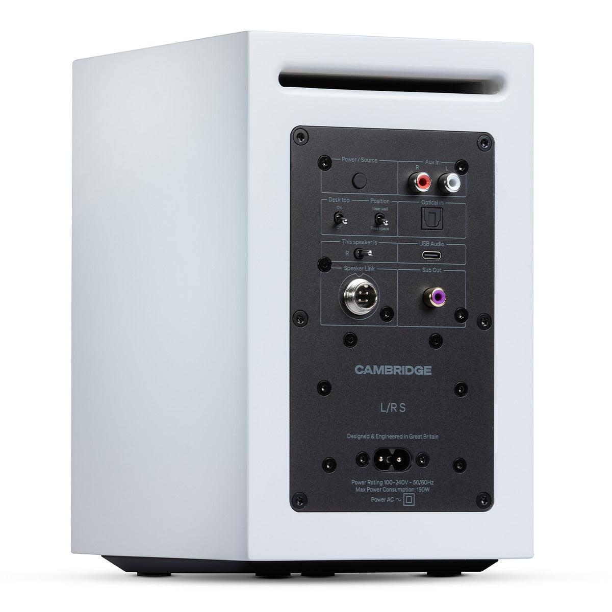 Cambridge Audio L/R S Ultra Compact Wireless Active Stereo Speakers - Pair (White)