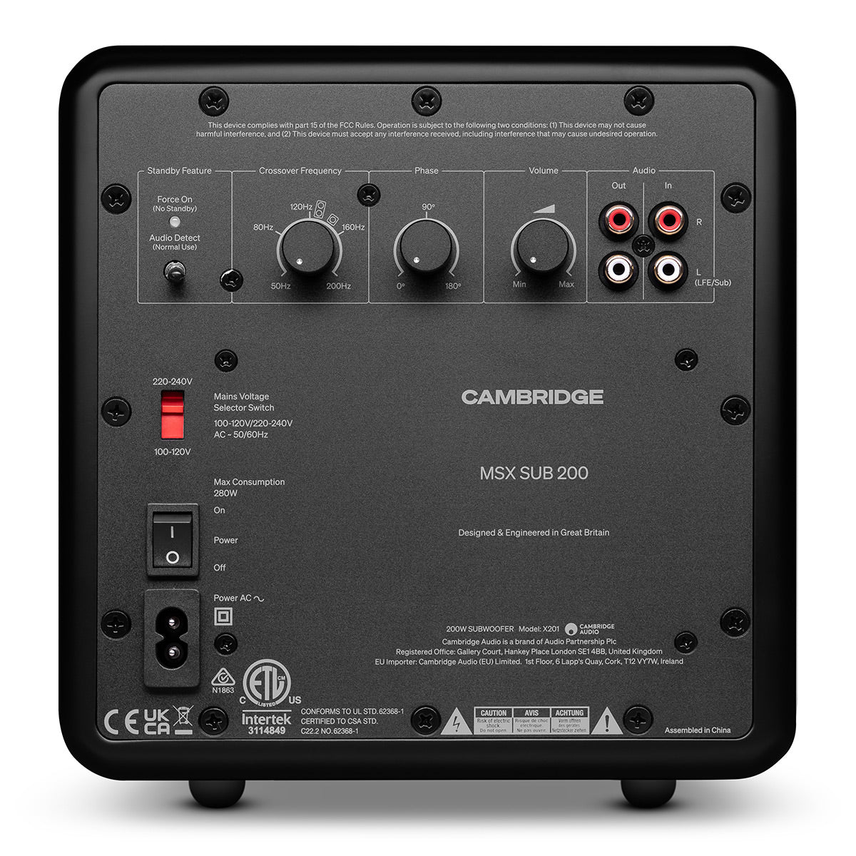 Cambridge Audio MSX Sub 200 6.5 Inch Subwoofer (Black)