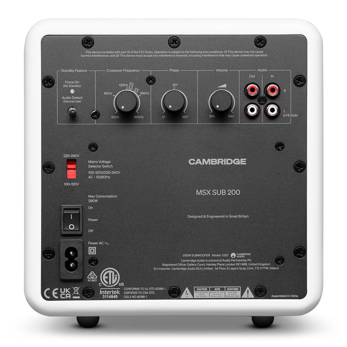 Cambridge Audio MSX Sub 200 6.5 Inch Subwoofer (White)