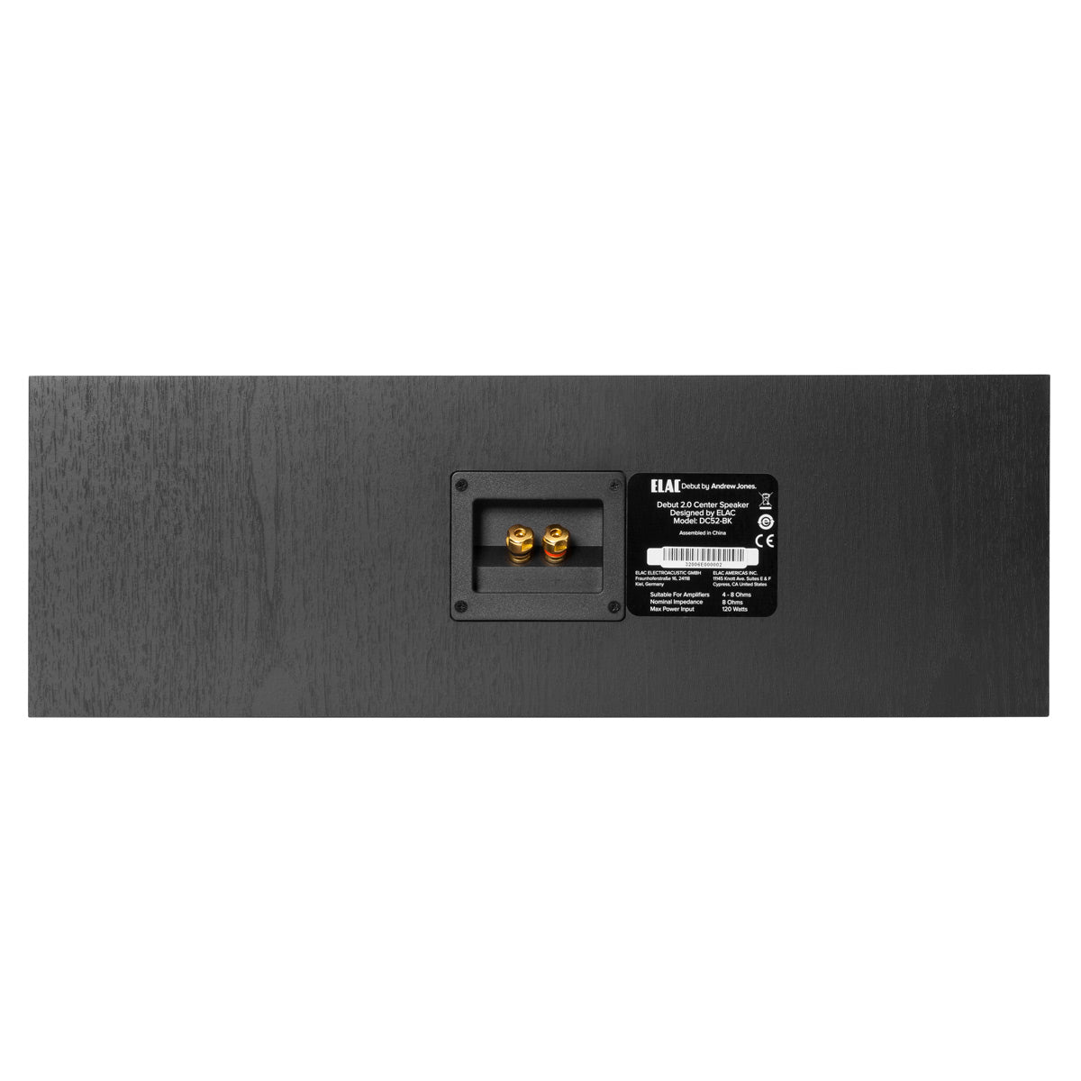 ELAC C5.2 Debut 2.0 Center Channel Speaker (Black Ash Vinyl)