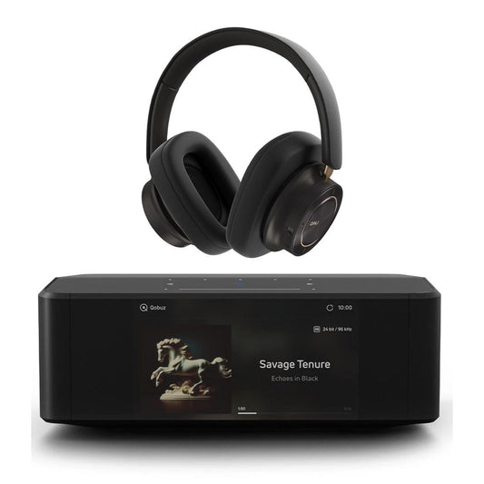 Dali IO-12 Wireless Headphones Bundle with Bluesound NODE ICON Music Streamer (Dark Chocolate)
