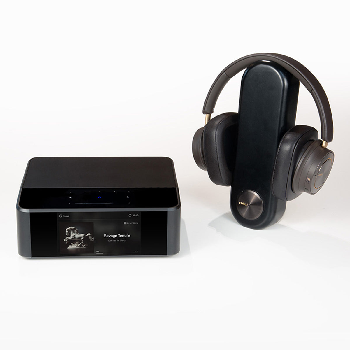 Dali IO-12 Wireless Headphones Bundle with Bluesound NODE ICON Music Streamer (Dark Chocolate)