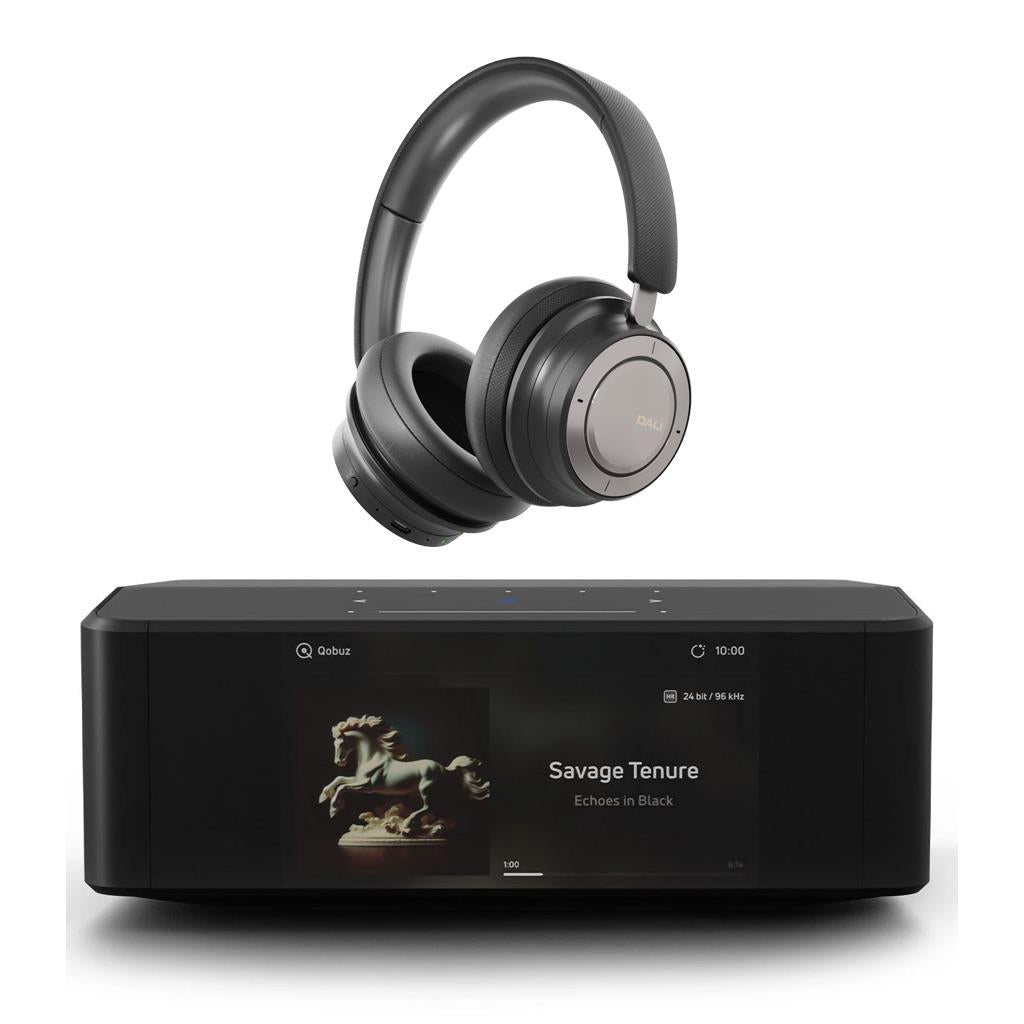 Dali IO-8 Wireless Headphones Bundle with Bluesound NODE ICON Music Streamer (Iron Black)