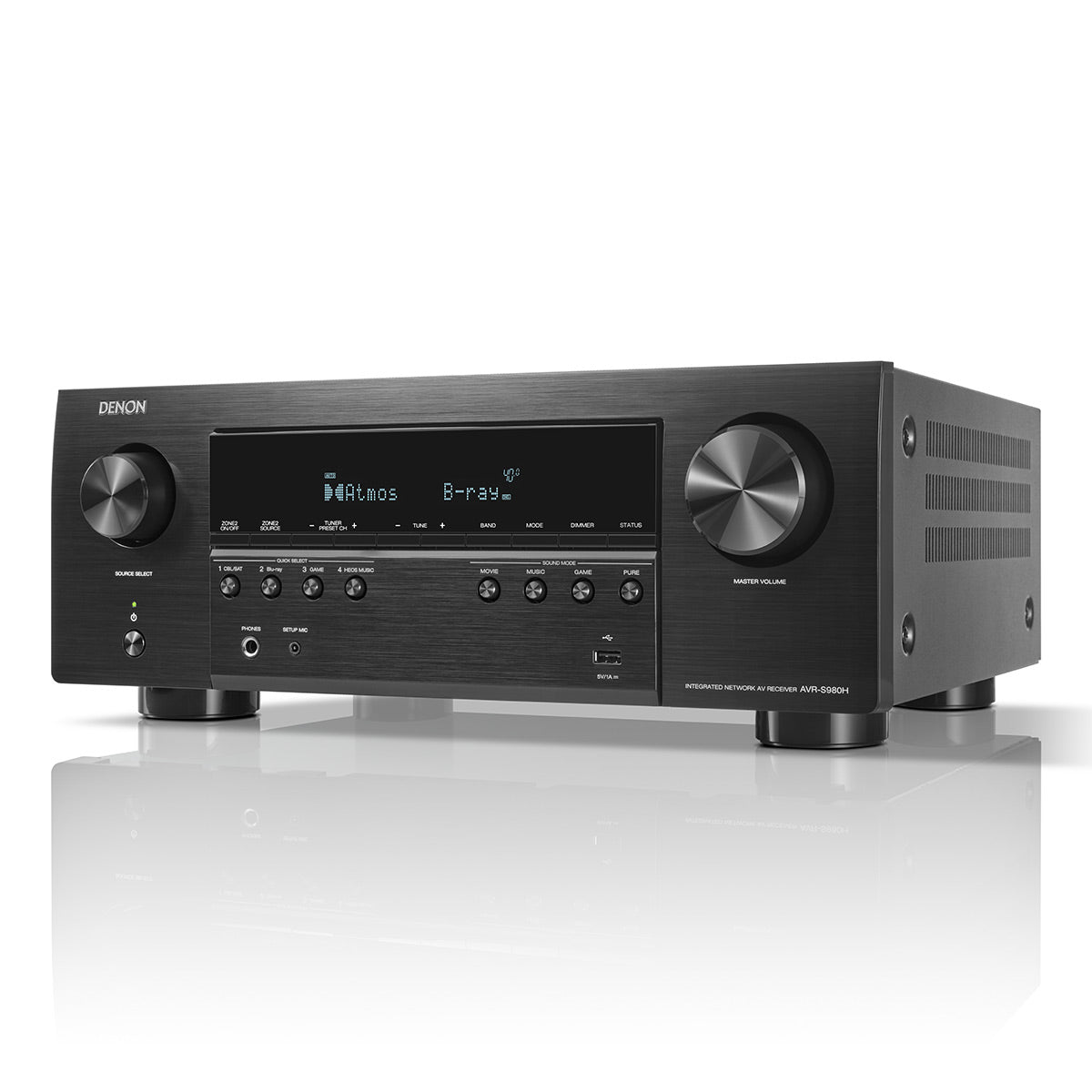 Denon AVR-S980H 7.2 Channel 8K Home Theater Receiver with Dolby Atmos & HEOS Built-In
