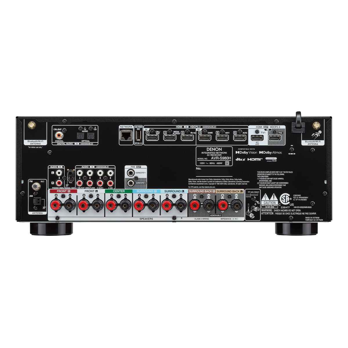 Denon AVR-S980H 7.2 Channel 8K Home Theater Receiver with Dolby Atmos & HEOS Built-In